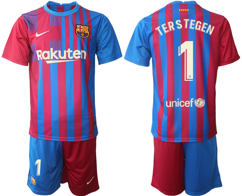 Men 2021-2022 Club Barcelona home red #1 Nike Soccer Jerseys
